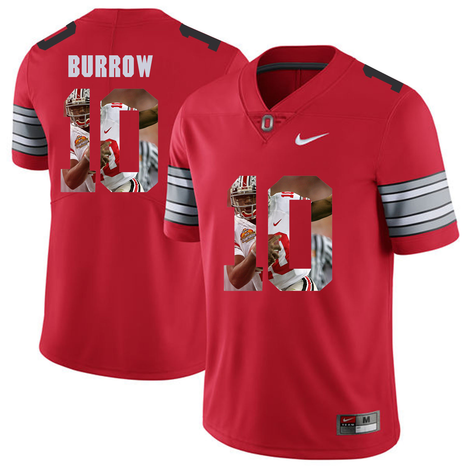 Men Ohio State #10 Burrow Red Fashion Edition Customized NCAA Jerseys->chicago white sox->MLB Jersey
